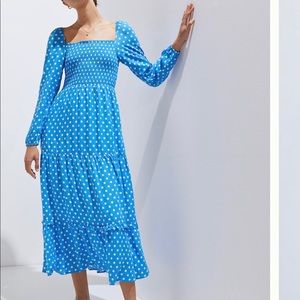 Anthropologie Smocked Midi Dress (PetiteXS)